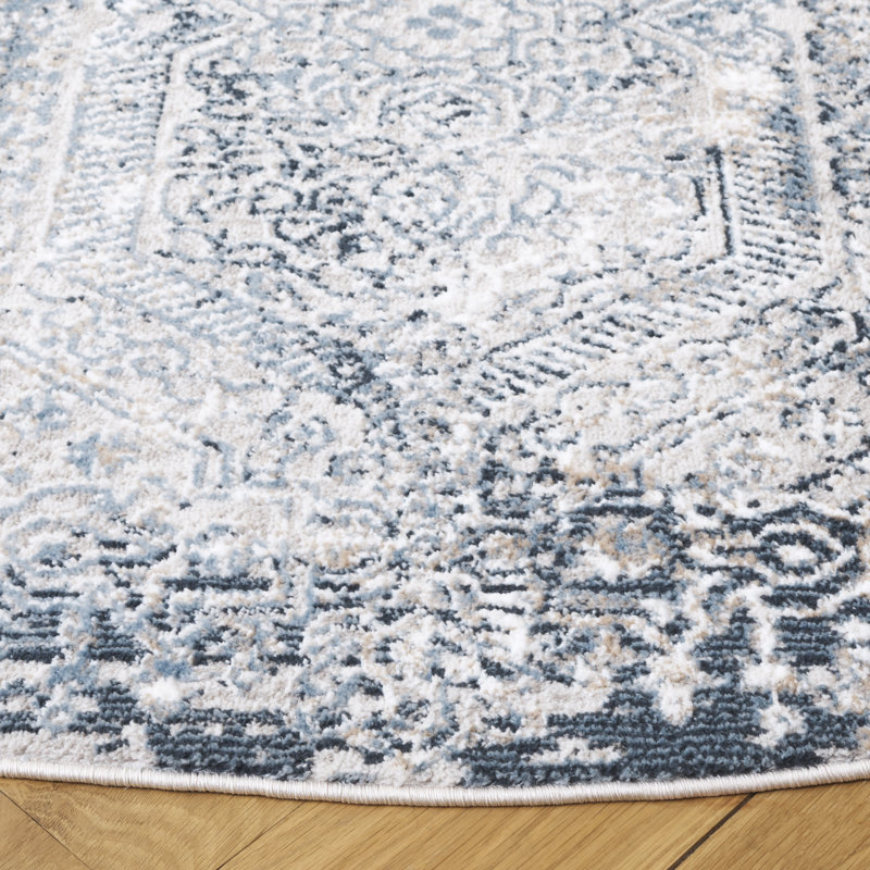 Blouncie Performance Geometric Rug, Round 6'7"
