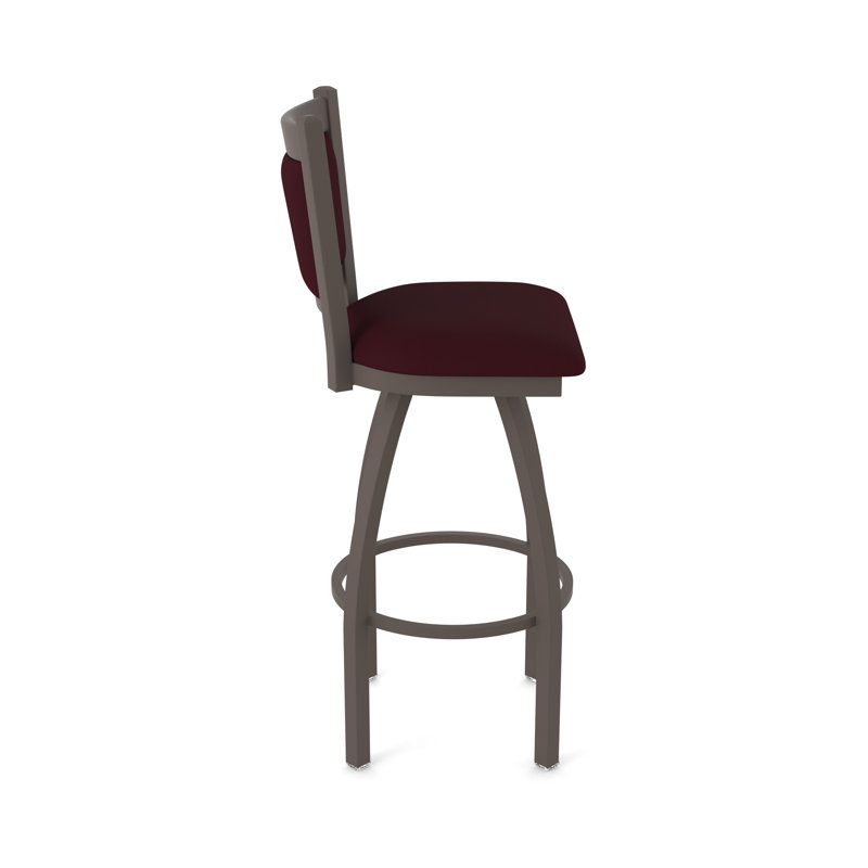 Tabouret pivotant Hadleigh, Vinyle - bordeaux Canter, Bronze, Tabouret de bar (siège d’une hauteur de 30 po)