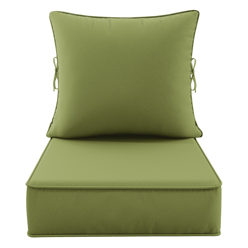 Outdoor 6.5" Thick Deep Seating Seat/Back Cushion, Light Green