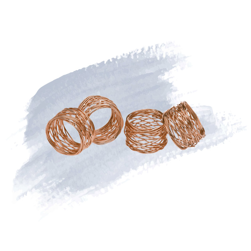 Rond de serviette rond, Cuivre