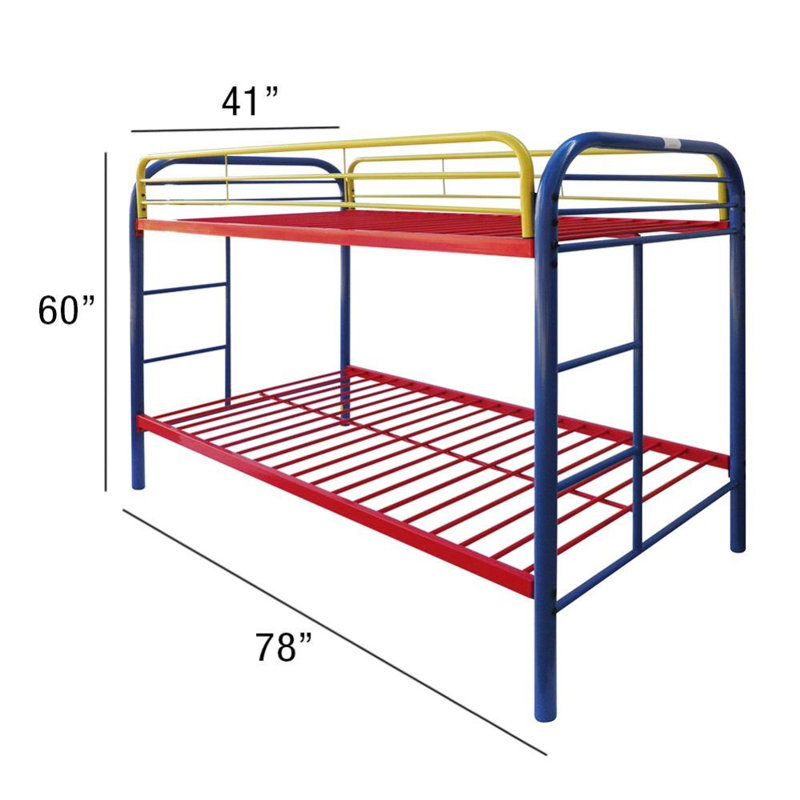 Aavi Kids Twin Bunk Bed, Rainbow