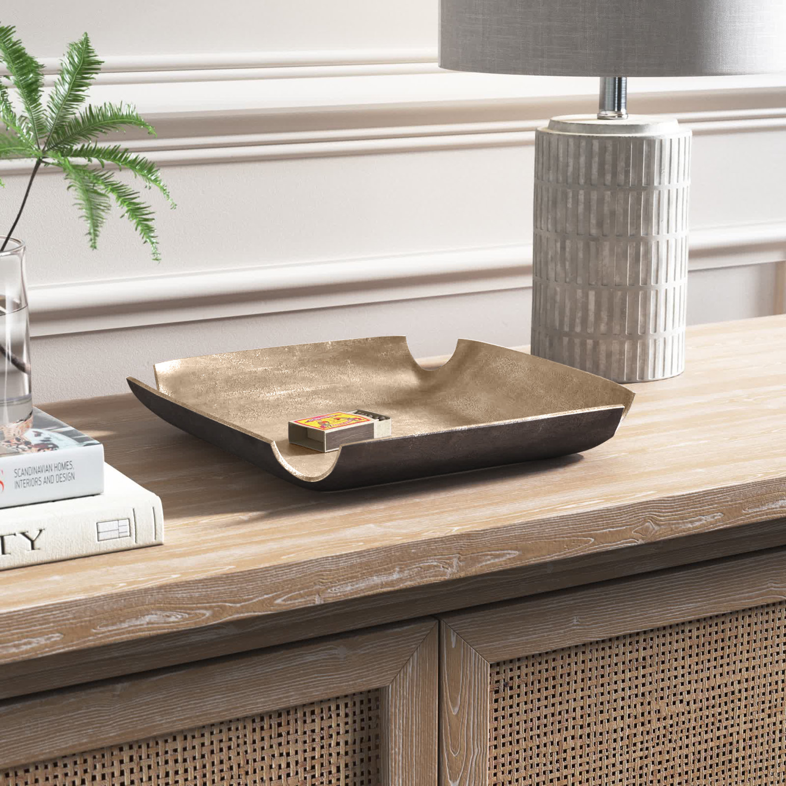 Demi Decorative Tray, Gold/Dark Bronze
