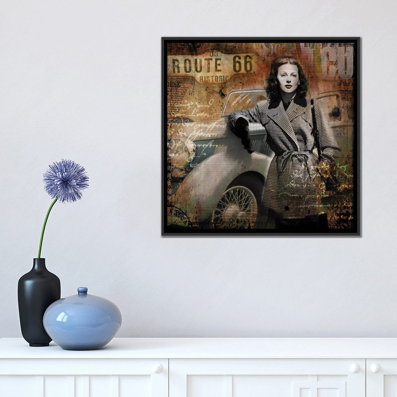 «Route 66», impression sur toile, H 26 po x l 26 po x P 1,5 po, Toile encadrée noire
