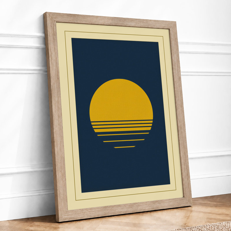 Desert Under Stars Art Deco - Framed Print, A2 - 59.4 x 42.0 cm, Oak