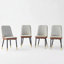 Chaises de salle à manger modernes en similicuir deux tons avec capitonnage géométrique et pieds en métal-824206098