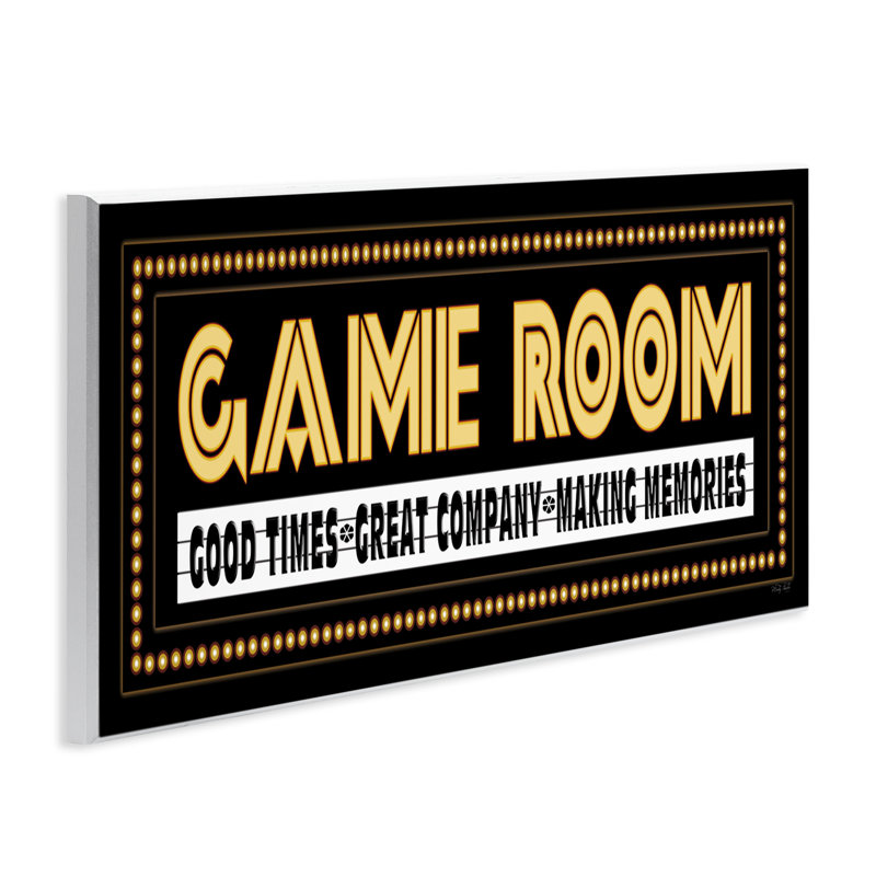 Vintage Black and Gold Game Room Wall Sign