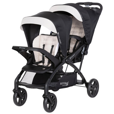 Poussette double Sit and Stand 2.0 DLX avec harnais à 5 points Baby Trend Baby Magnolia