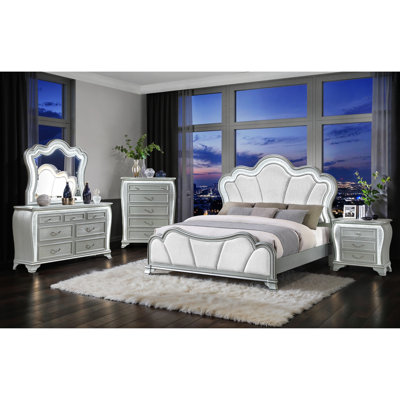 Aria Silver 5Pc King Bedroom Set
