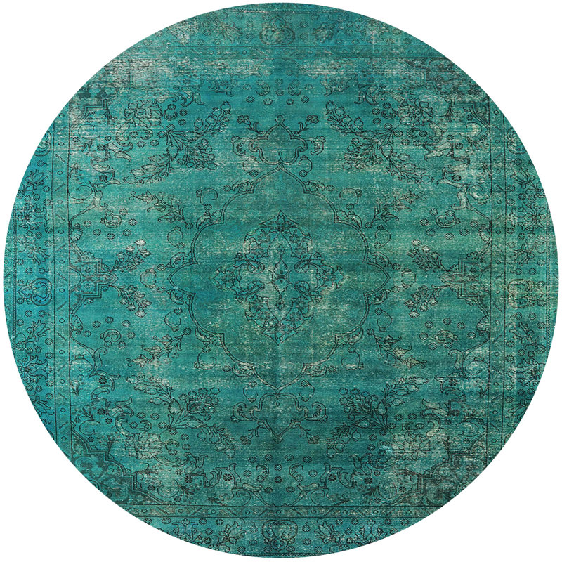 Tapis marocain tissé à la machine Kokeno, Rond 7 pi