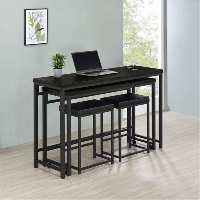 Ensemble de table noire 4 pièces à hauteur de comptoir