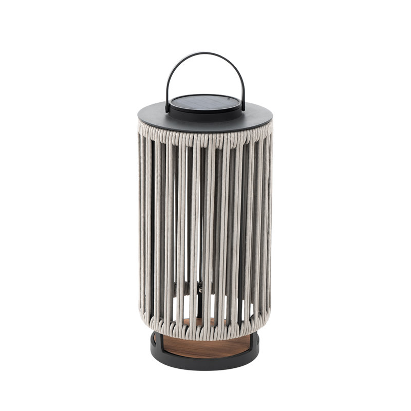 Lanterne d'extérieur à DEL avec lanterne en aluminium tressé avec poignée, gris, Gris