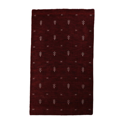Onna Hand Knotted Loom Wool Eco-Friendly Area Rugs - Rectangle, Red White Color, Contemporary Modern Design, High Pile Thick Handmade Anti Skid Area Rugs for Living Room, Bed Room