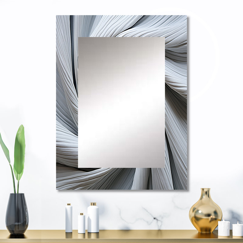 Gris spirale spirale sprial I - miroir abstrait en spirale, miroir mural décoratif moderne, impression d'art en métal