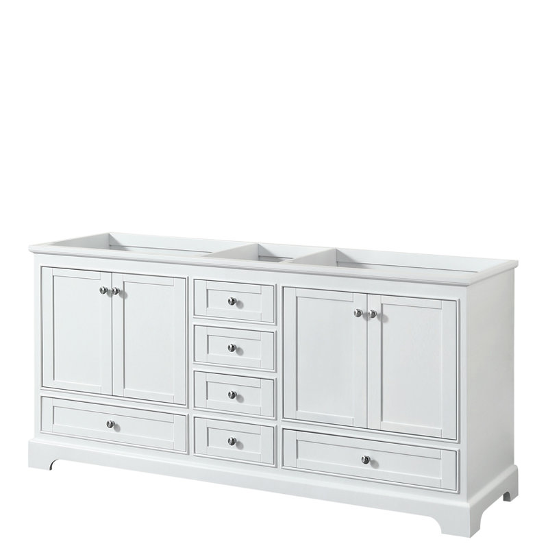 Base de meuble-lavabo double Deborah, Blanc / chrome poli