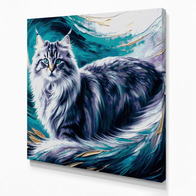 «Cats Siberian Blue», art mural sur toile