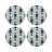 Gem Sapphires White Round Beaded Placemat Smooth
