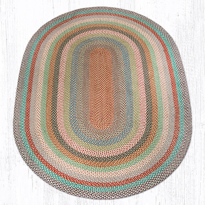 Tapis décoratif ovale en jute tressé à la main de style rustique, 5 pi x 8 pi