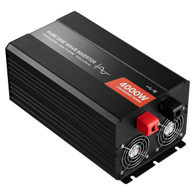 4000W Power Inverter, 12V DC To 120V AC Pure Sine Wave Inverter, Solar Car Charger Converter With LCD Display, Remote Control, 2 USB Ports, 4 AC Outlets, Type-C Port, For RV, Truck Outdoor