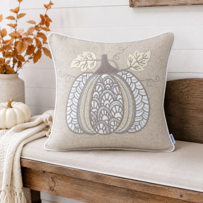 Lace Embroidered Pumpkin Throw Pillow Set of 2