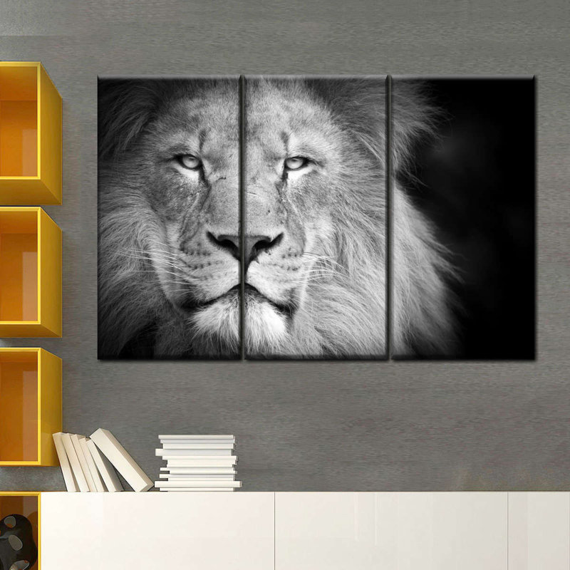 «Lion Portrait», reproduction d'art sur toile, H 24 po x l 38 po x P 1,25 po