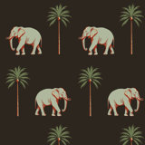 Strolling Elephant - Onyx Noir Wallpaper