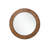 Rustic Oak Wood Textured Round Wall Mirror, 29” Decorative Home Accent