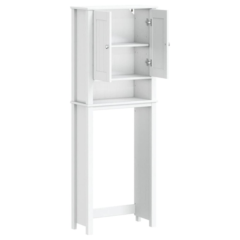 Laylarae Solid Wood Wall Mounted Required Bathroom Storage, White, 64.8" H x 29.9" W x 10.6" D