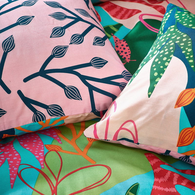Cotton Blend Floral Duvet Cover Set with Pillowcases, Single Duvet Cover + 1 Standard Pillowcase