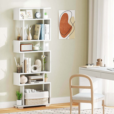1 PCS Bookcase 6-Tier Bookshelf with Anti-Tipping Kit Freestanding Display Shelf by Ebern Designs
