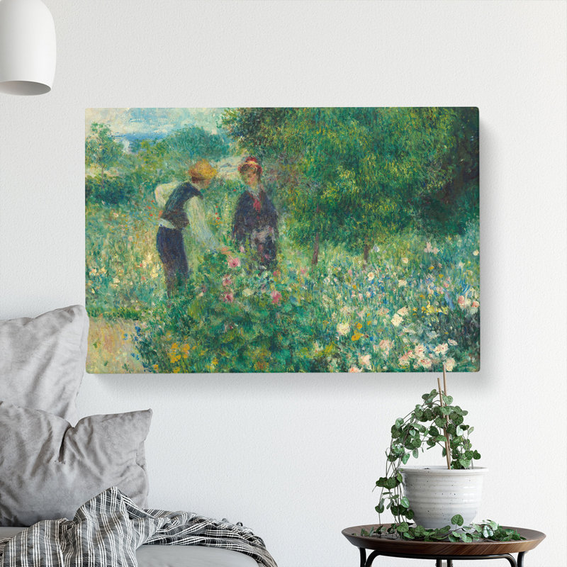 Picking Flowers by Pierre-Auguste Renoir - Wrapped Canvas Painting, 50cm H x 76cm W x 3cm D