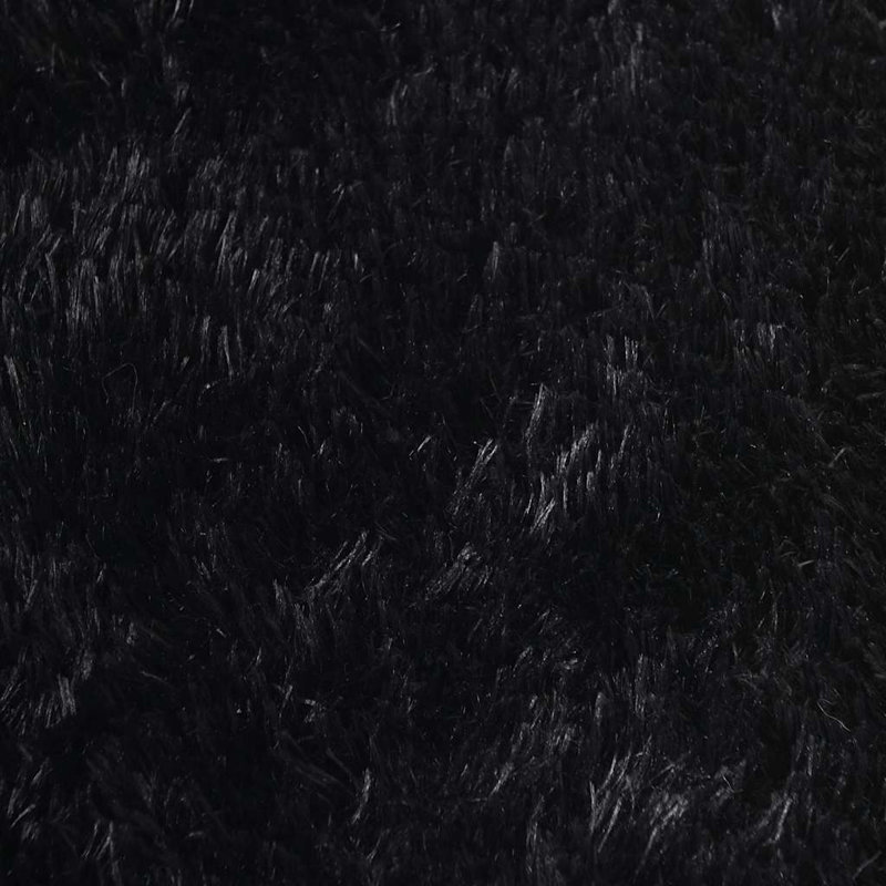 Shaggy Rug High Pile NAVARRA Black Polyester, Round 120cm