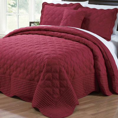 Cotton Solid Colour Quilt with Pillow Shams Included