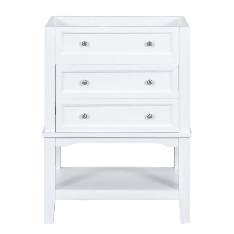 (Base seulement) Meuble-lavabo 24 po sans lavabo, armoire avec tiroir et tablette ouverte