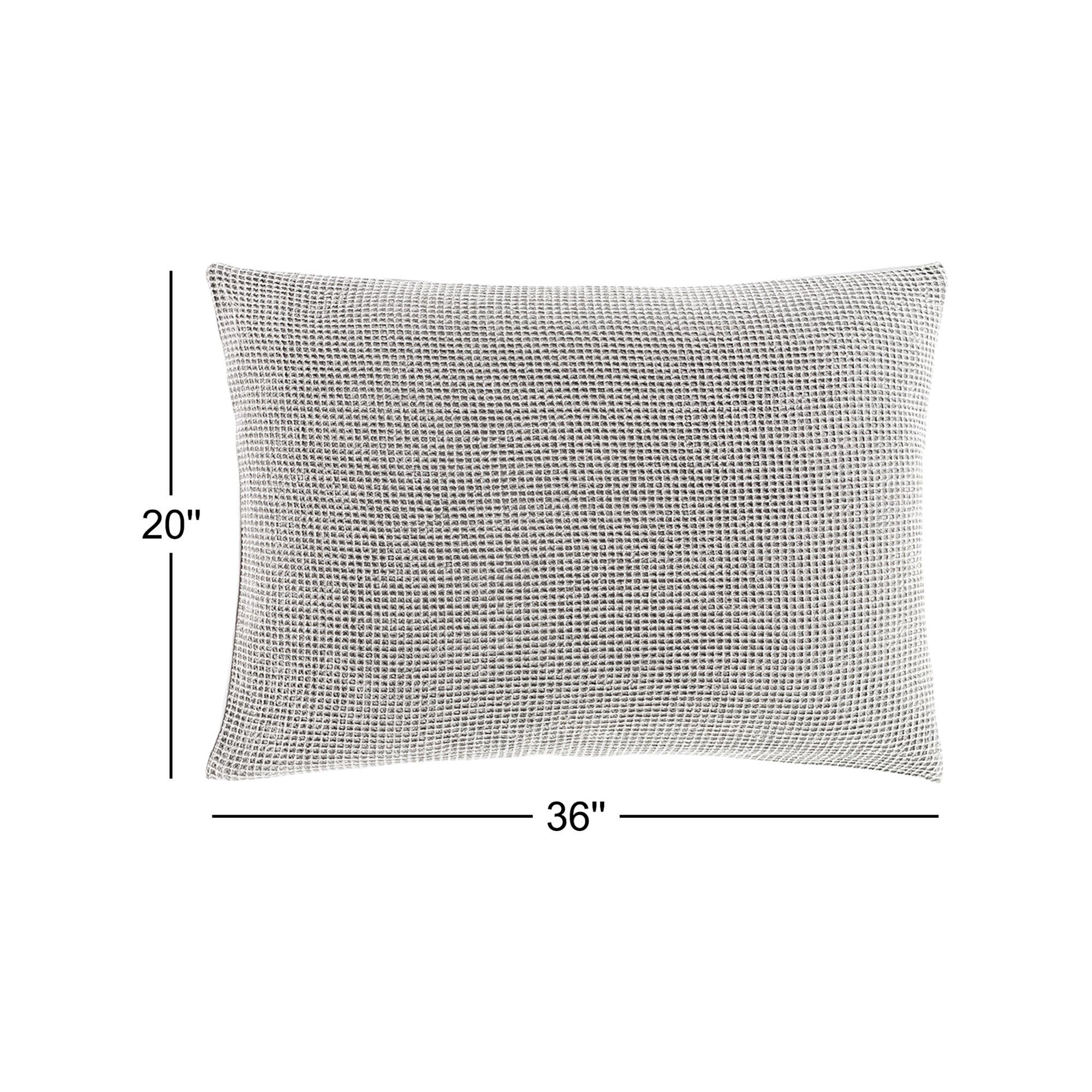 Kappa Cotton Waffle Duvet Cover Set, Light Gray, King Duvet Cover + 2 Shams