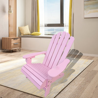 Chaise rose en bois massif - Confort intérieur et extérieur, patio polyvalent, porche, terrasse, jardin ou bord de piscine, bois franc facile à assembler, placement, assemblage inclus