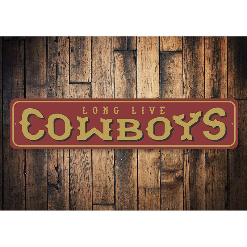 Longue vie aux Cowboys, H 4 po x l 18 po x P 0,04 po