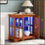 Retro Design LED Curio Display Cabinet With Adjustable Shelves And Lattice Doors For Home Decor And Organization-88034480
