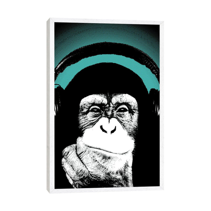 Monkey BL II by Steez - Gallery-Wrapped Canvas Giclée on Canvas, White Framed, 101.6 cm H x 66.04 cm W