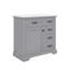 Meuble-lavabo élégant 36 po avec lavabo, meuble-lavabo en céramique 36 po, 2 tiroirs pratiques et charnières à fermeture en douceur, conception à une porte