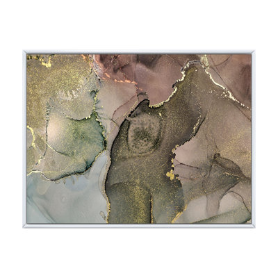 «Gray and Green Liquide Art I», reproduction sur toile