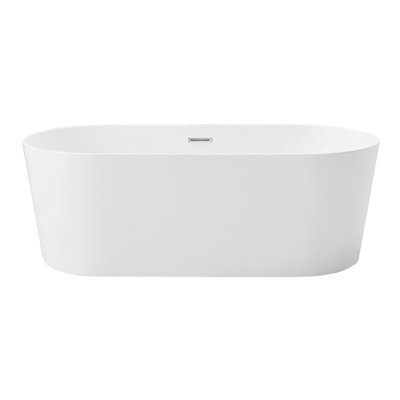 Kingston Brass Aqua Eden 67-Inch Acrylic Oval Double Ended Freestanding Tub with Drain