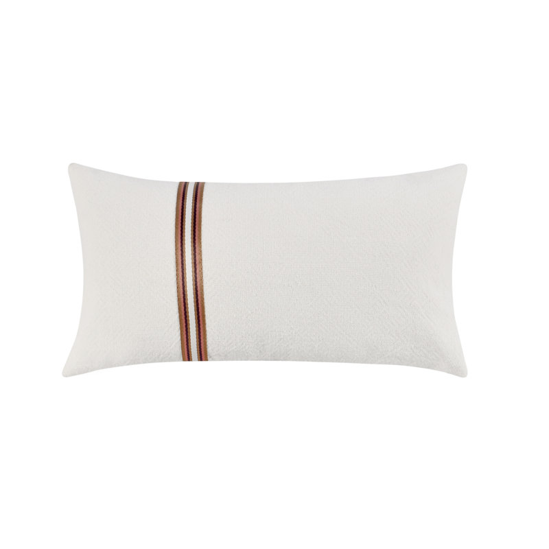 Ralph 14x26 Cotton Linen Fabric Throw Pillow, Ivory Sangria