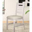 Assortiment de salle à manger 5 pièces - Table rectangulaire en bois et 4 chaises en tissu d'ameublement gris / blanc / brun