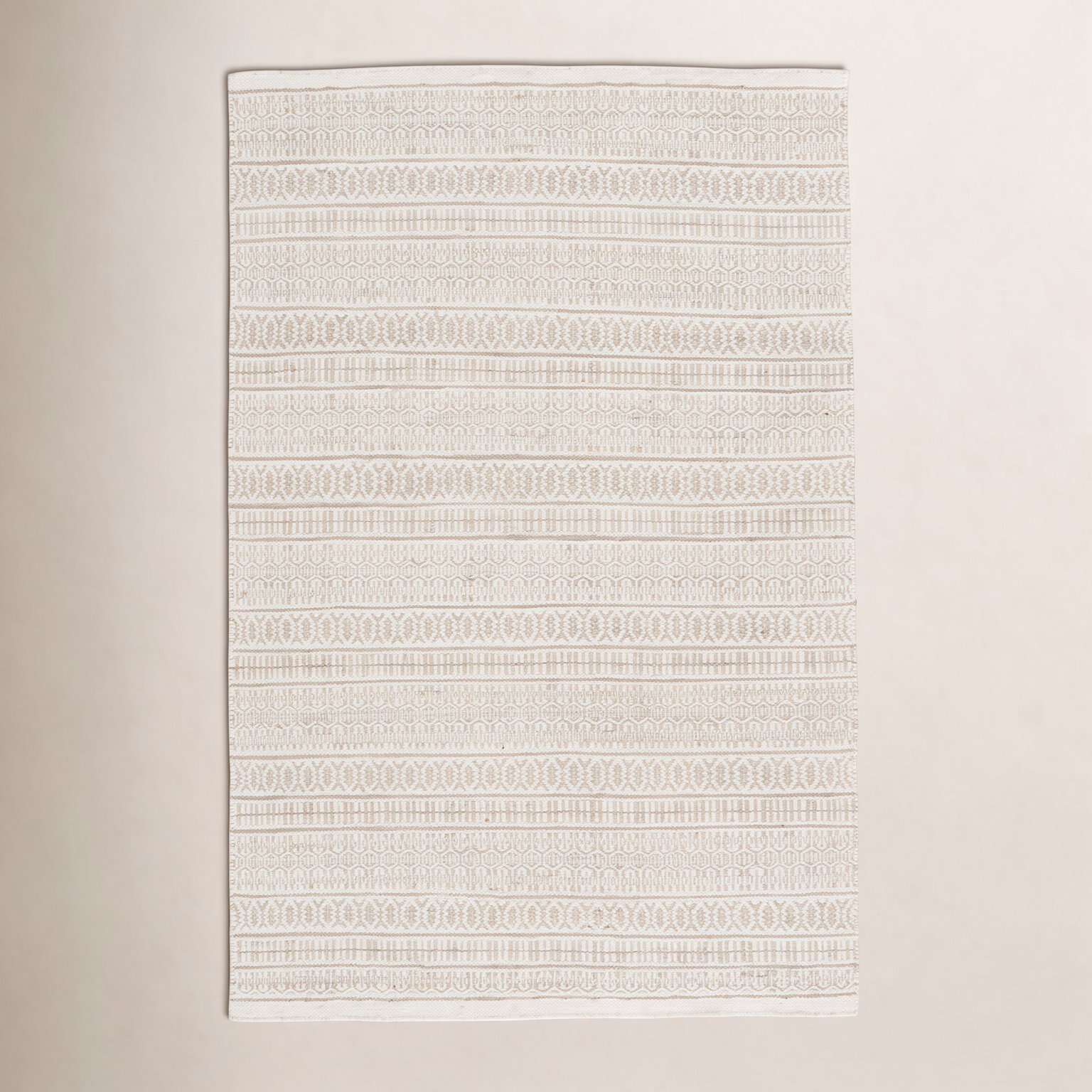 Harmond Ivory Hand-Woven Moroccan Jute Rug, Rectangle 5' x 8'