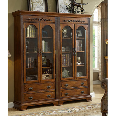 Bibliothèque en bois d'hévéa