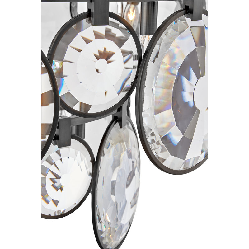 Nala 15 - Light Crystal Tiered Chandelier, Black