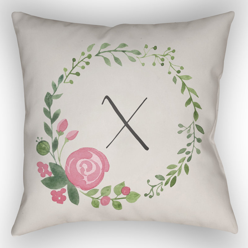 Indoor/Outdoor Throw Pillow, 20" H x 20" W x 4" D, X