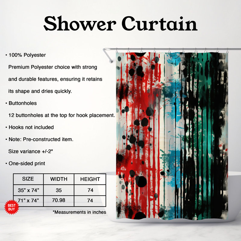 Bold Stripes - Premium Shower Curtain, 74"H x 71"W