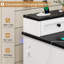 Bureau d'ordinateur 59 po avec 5 tiroirs et station de charge, bureau de ferme pour bureau personnel-1114676686