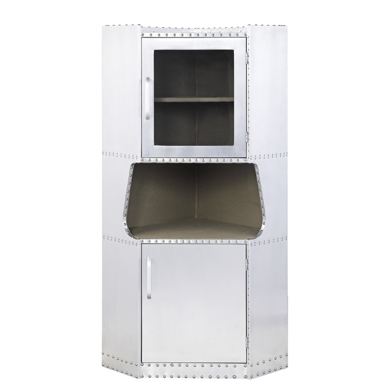 Armoire en aluminium à 2 portes avec tablette pour l'organisation de la maison, idéale pour un usage quotidien